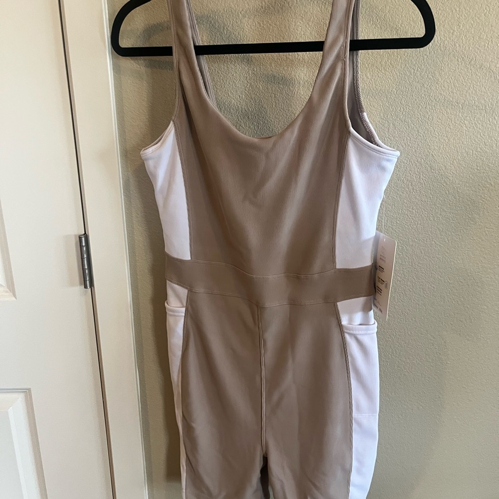 Stylish Tan and White Women's Jumpsuit